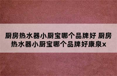 厨房热水器小厨宝哪个品牌好 厨房热水器小厨宝哪个品牌好康泉x